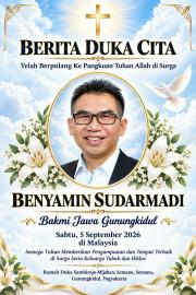 Sugeng tindak, Bapak Benyamin Sudarmadi